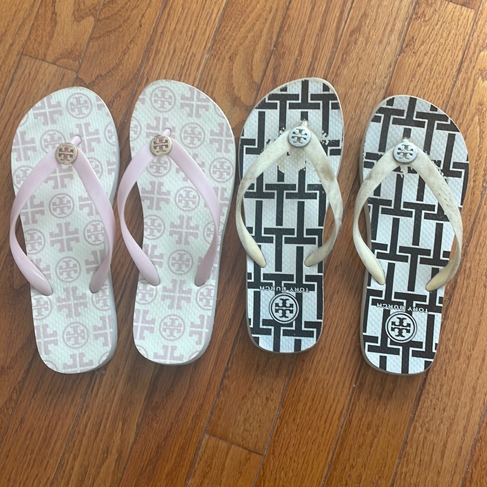 Tory Burch Flip Flops Size 8- 2 pairs!
